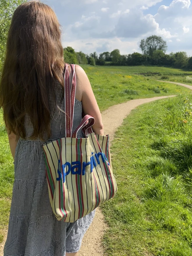 Embroidered Still And Sparkling Market Tote Bag