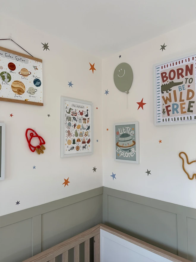 Ducks In A Row Warm Winter Star Wall Stickers in boys bedroom