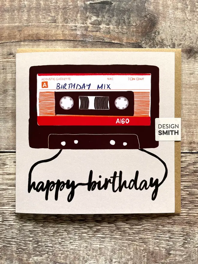 Birthday Mixtape Blank Greetings Card