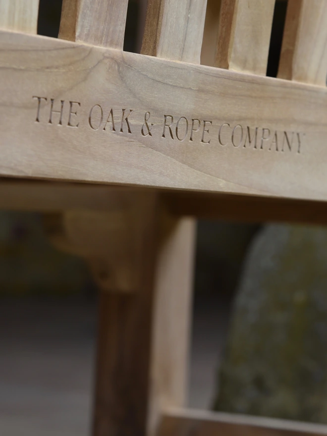 Bench branded on the back