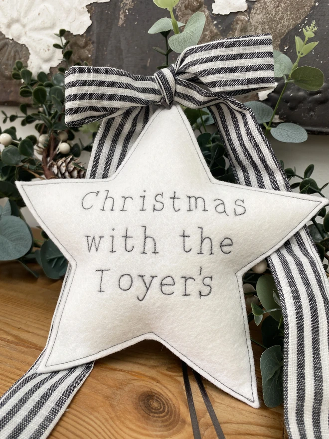  Personalised Felt Christmas Tree Topper Star