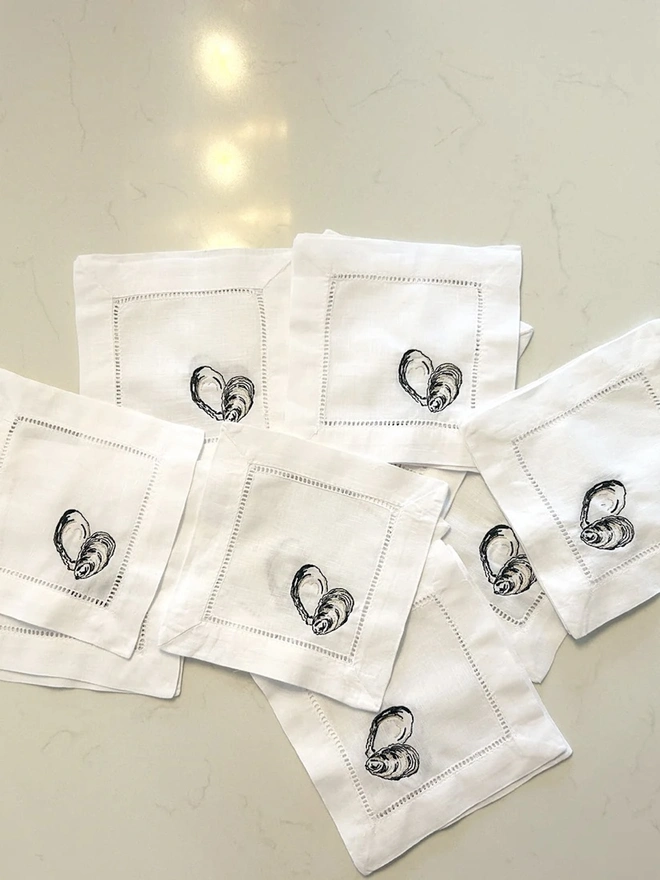 Oyster Cocktail Napkins (Set Of 2)
