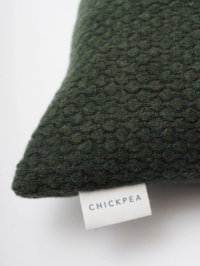 green lambswool cushion