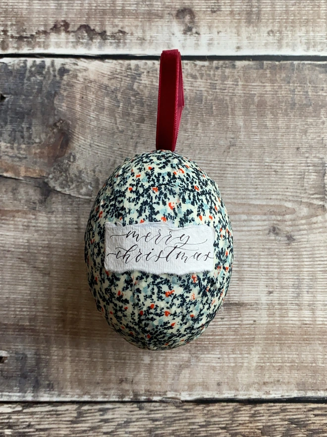 Green floral Liberty fabric mini bauble