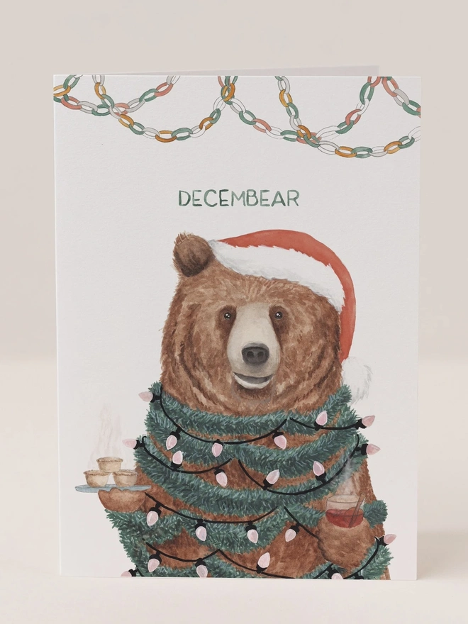 christmas brown bear card