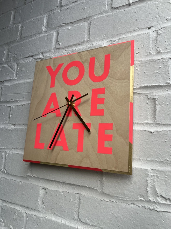 you are late hand painted clock sylvie signs