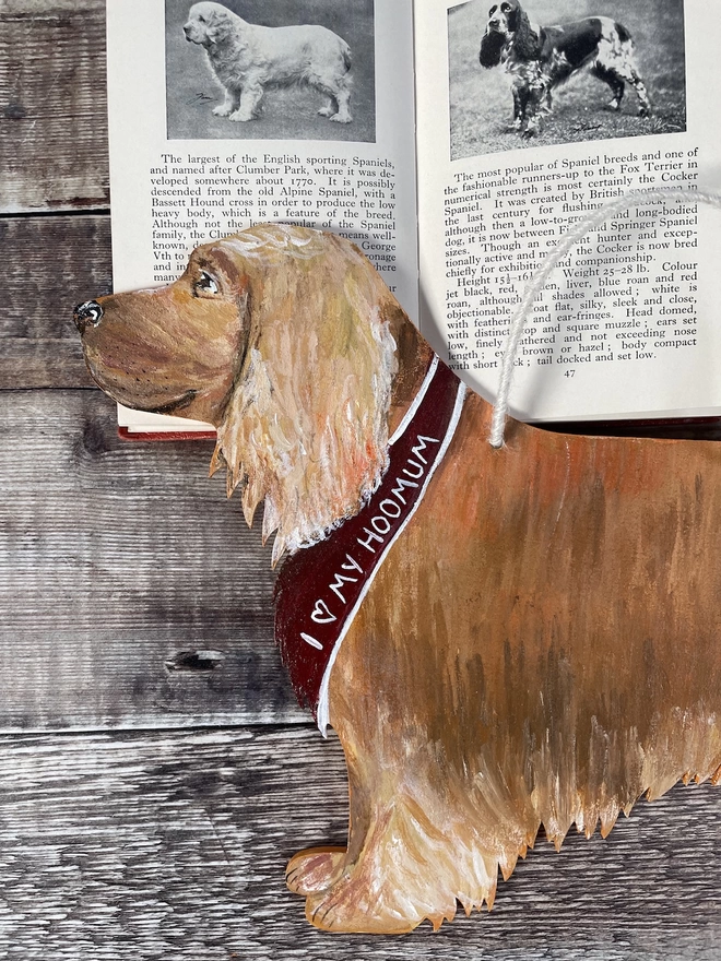 Cocker Spaniel Hand-Painted Hanging Dog Portrait  