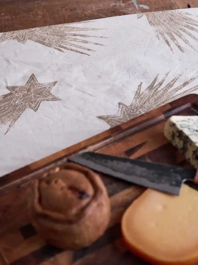 Gold Christmas Star Table Runner