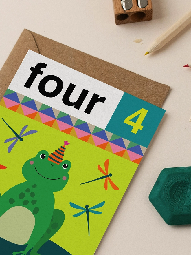 'Four 4th' Frog Birthday Card