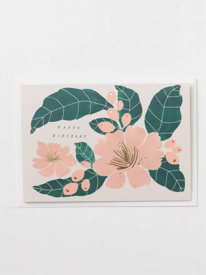 'Happy Birthday' Peony Greeting Card