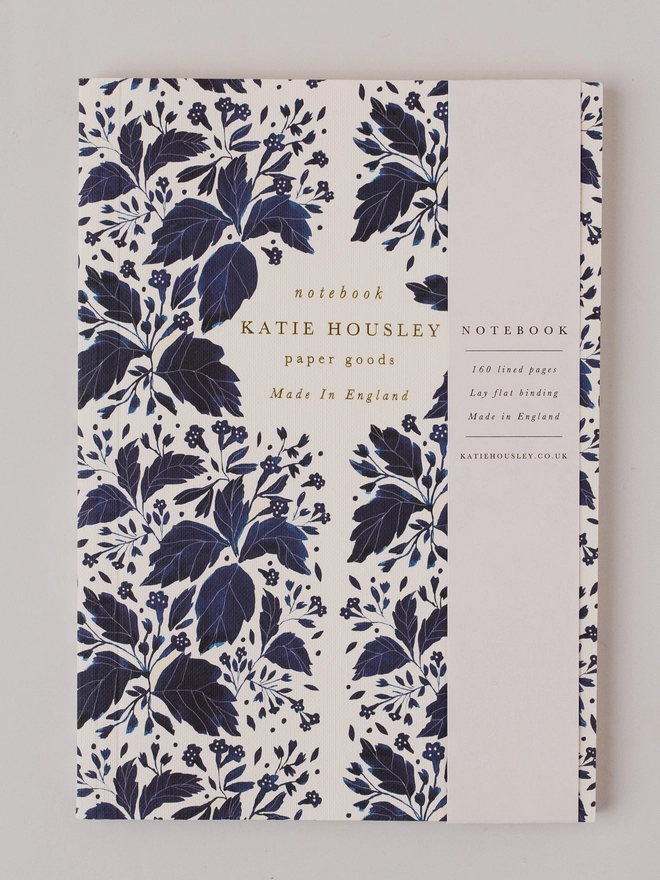 Blue floral notebook
