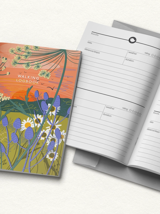 Walking logbook, hiking logbook, hiking journal, walk tracker, hiking notebook, rambling journal, countryside outdoor gift, gift for walkers, dog walking journal, nature lover gift