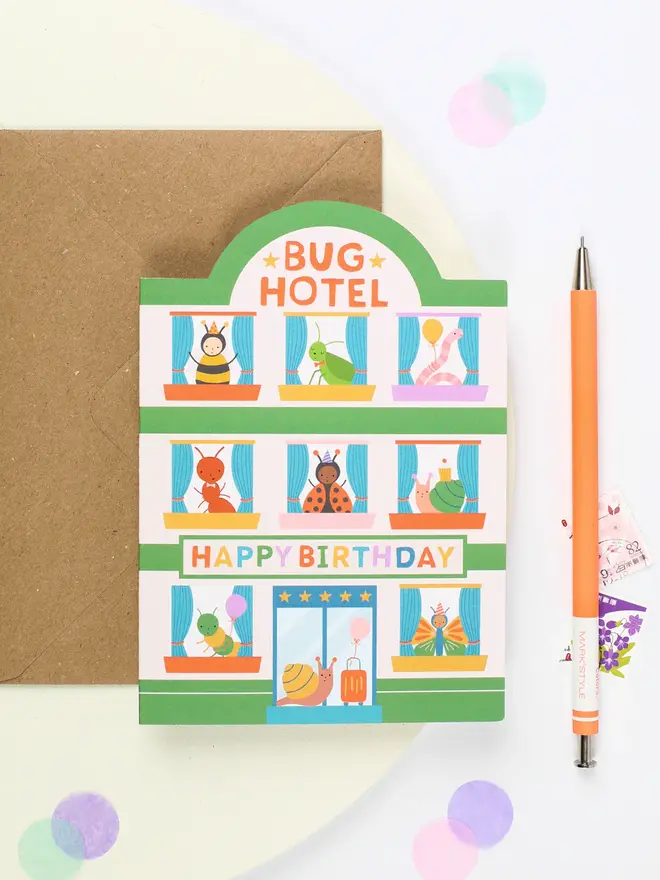 Bug Hotel Children's Birthday Card