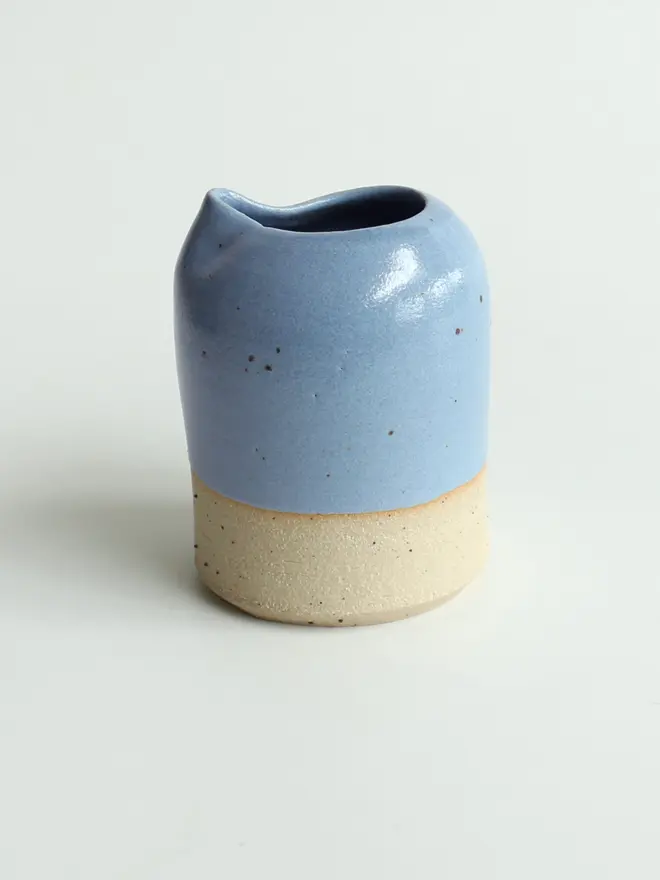 Cornflower blue ceramic milk jug