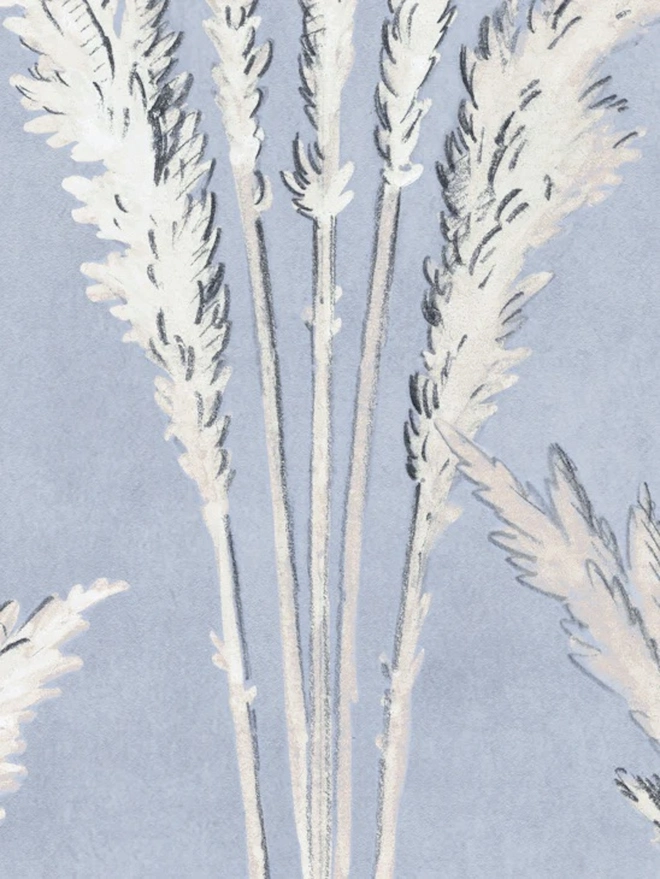 Pampas In Powder Blue Wallpaper