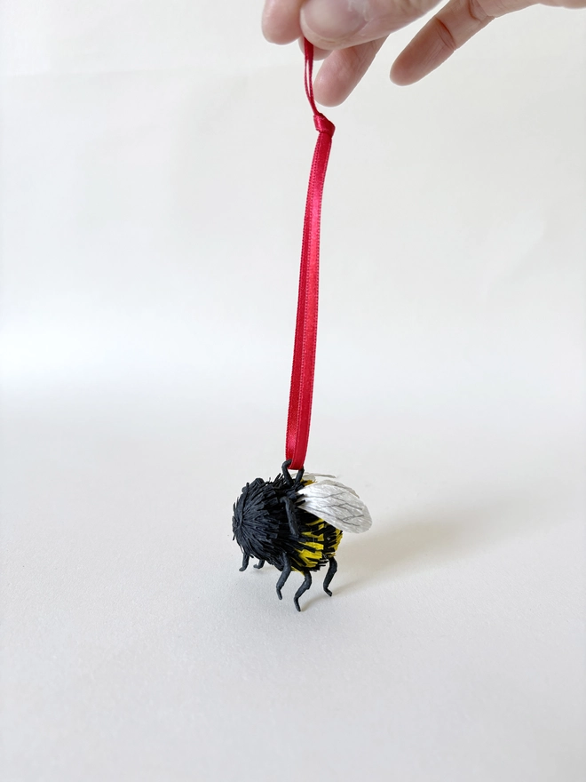 Crepe paper Bumble Bee Ornament 