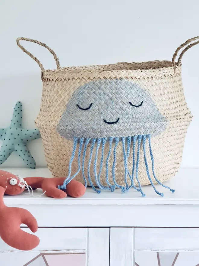 Blue Jellyfish Belly Basket