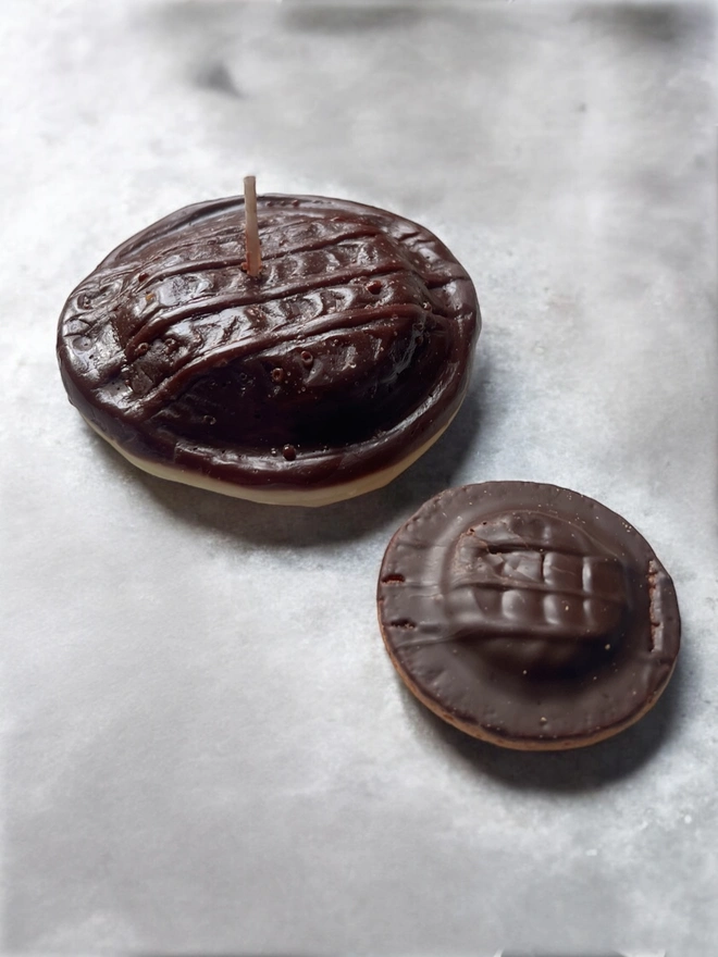 Jaffa Cake Biscuit Candle