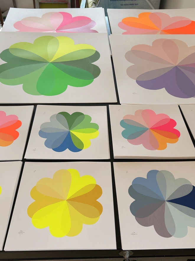 Hearts and Flowers Screen Print by Hannah Carvell