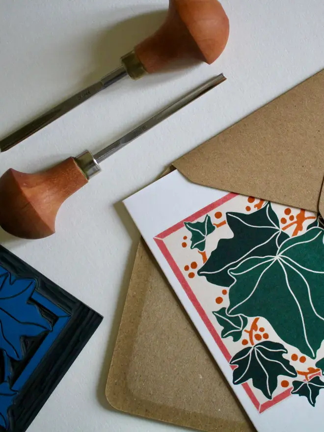 ivy leaves christmas card