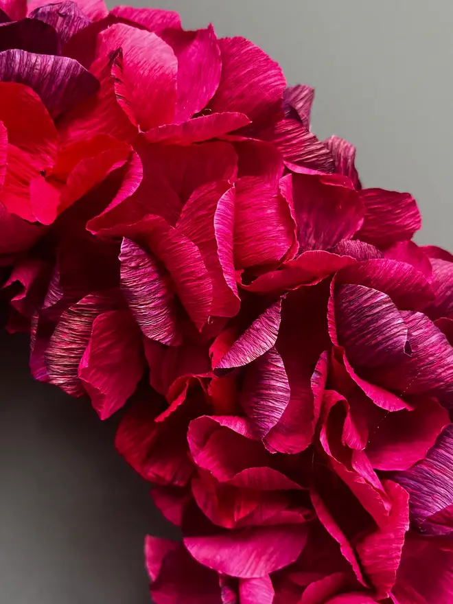 Magenta & Plum Assorted Crepe Paper Wreath