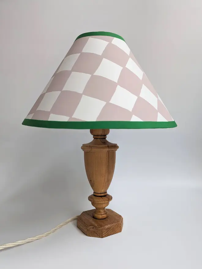 Check Hand Painted Coolie Lampshade