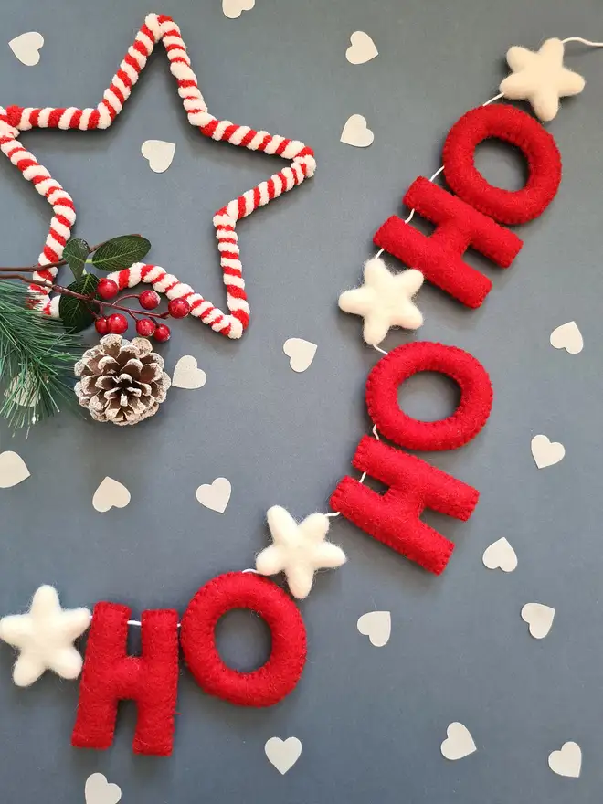 Felt Wool 'Ho Ho Ho' Garland
