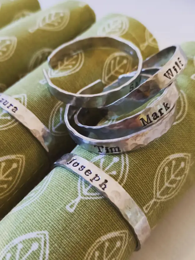 Personalised Napkin Ring Set
