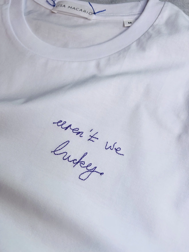 custom embroidered handwriting t-shirt