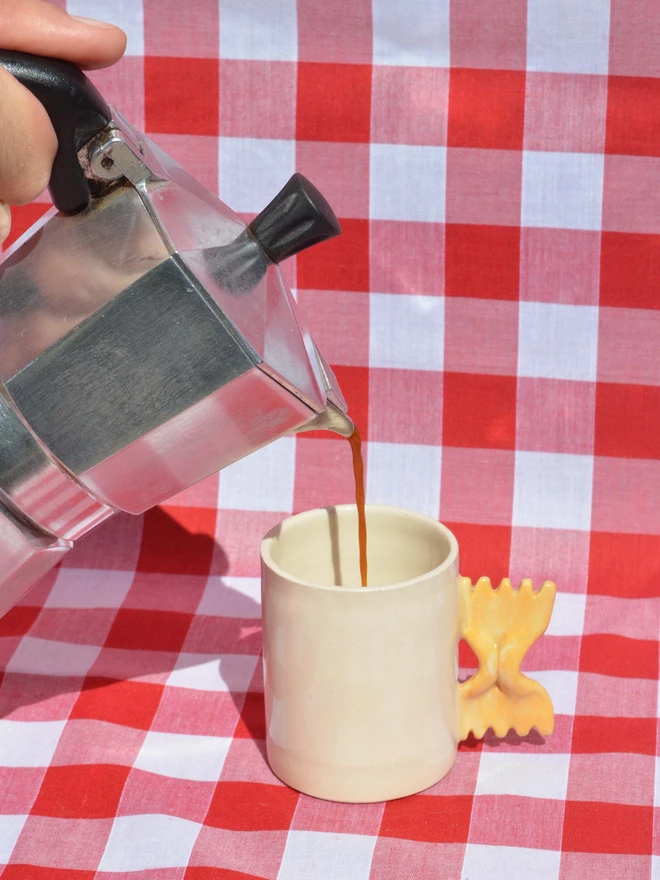 Farfalle pasta espresso cup