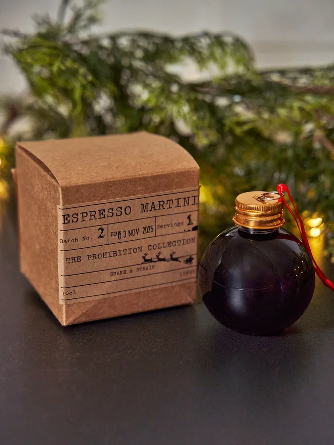 Espresso martini cocktail bauble