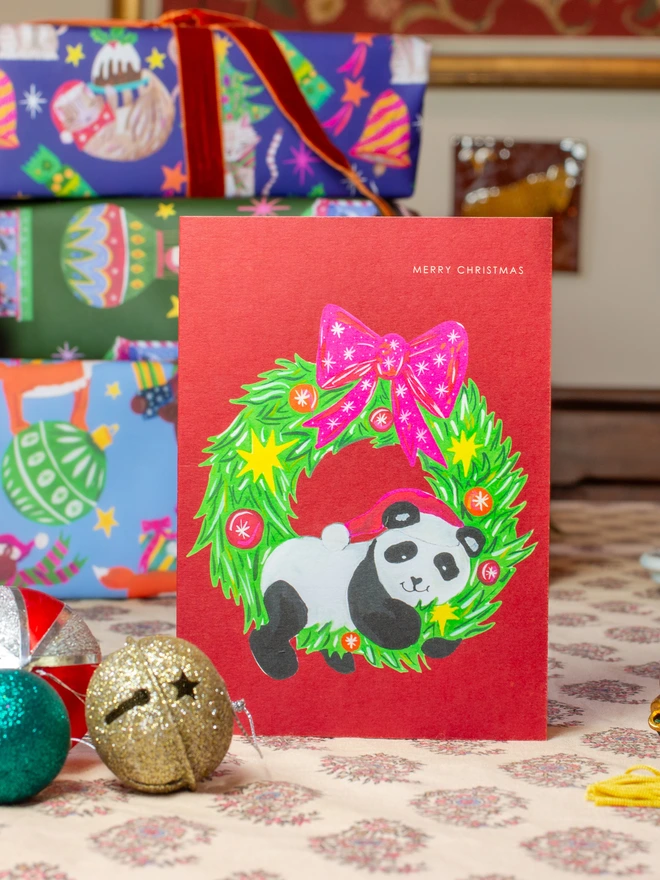 panda christmas card