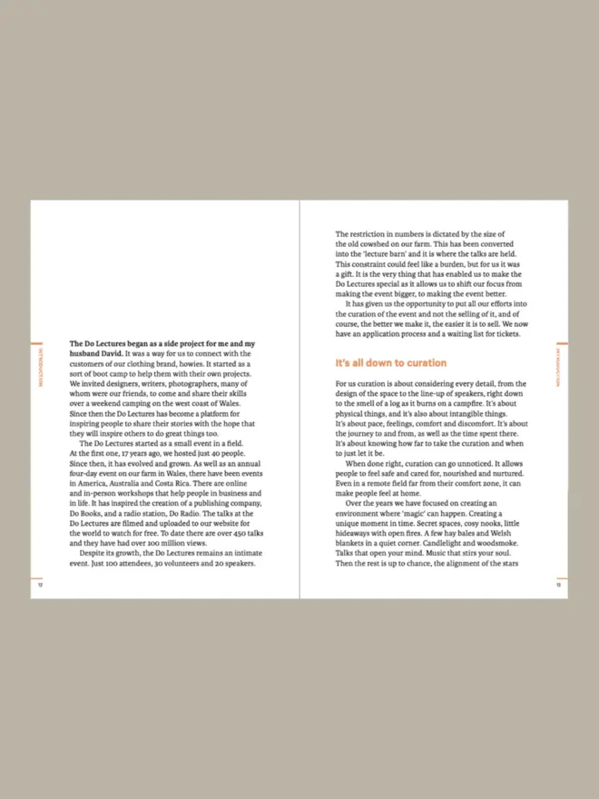 Inside spread of book