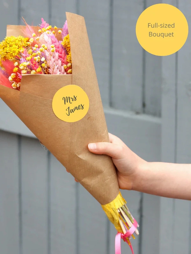 Personalised Thank You Teacher Dried Flower Posy