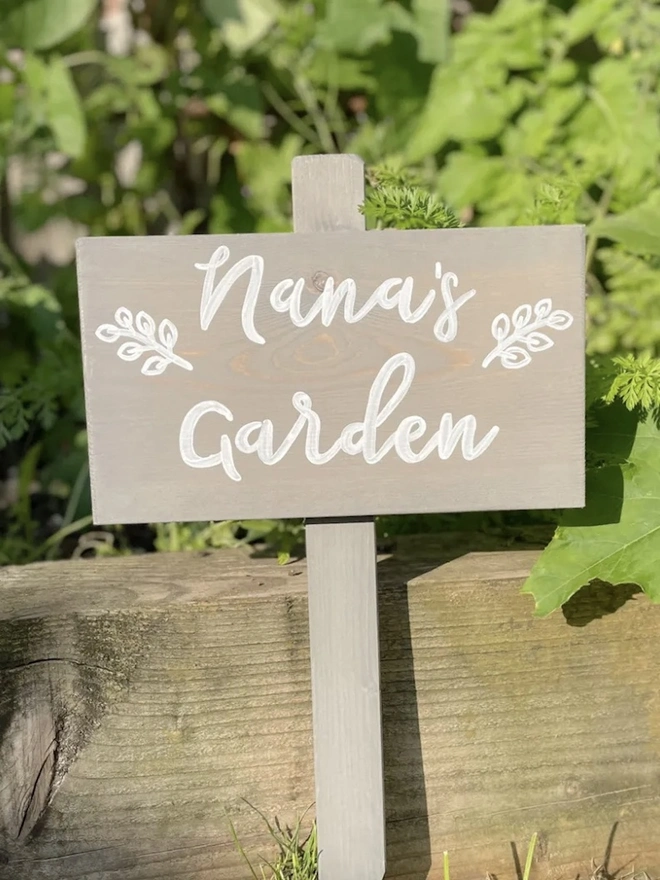 Personalised Wooden Garden Sign