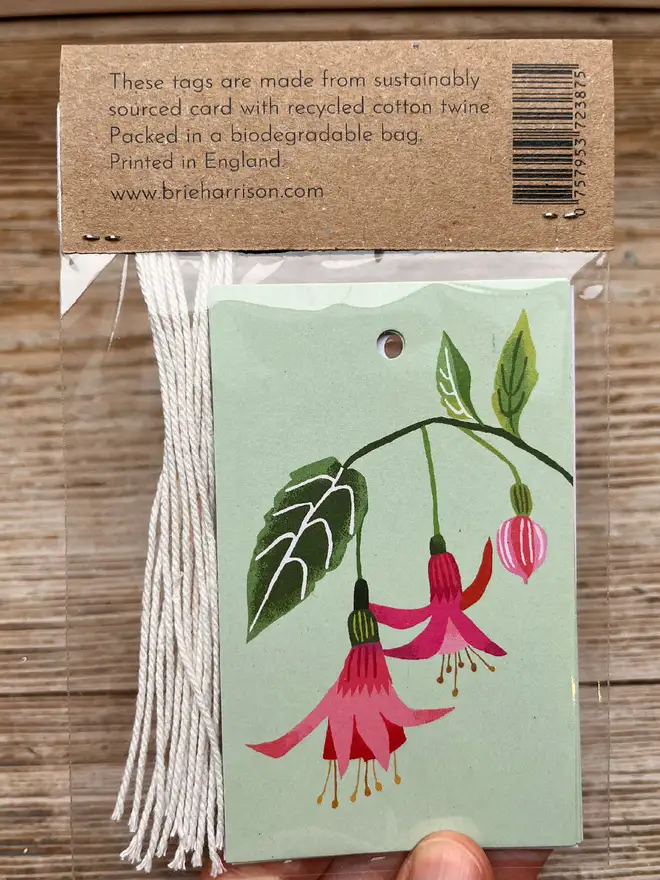 illustrated fuchsia gift tags
