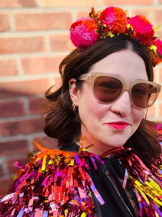 Tinsel cape festival cape festival jacket festival fashion bestival Glastonbury cape tinsel cape glitter cape Purple cape red cape pink cape lgbtq cape