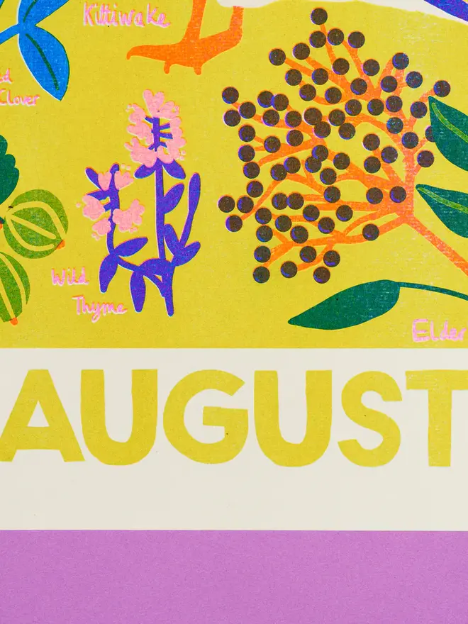 'August' Month Forage Print