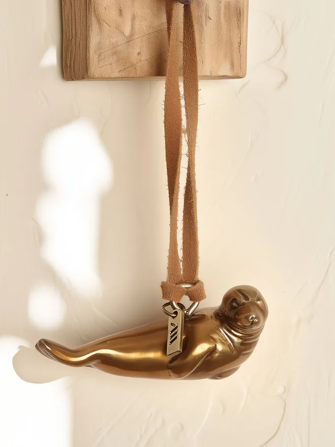 Seal Christmas Hanging Decoration with suede cord