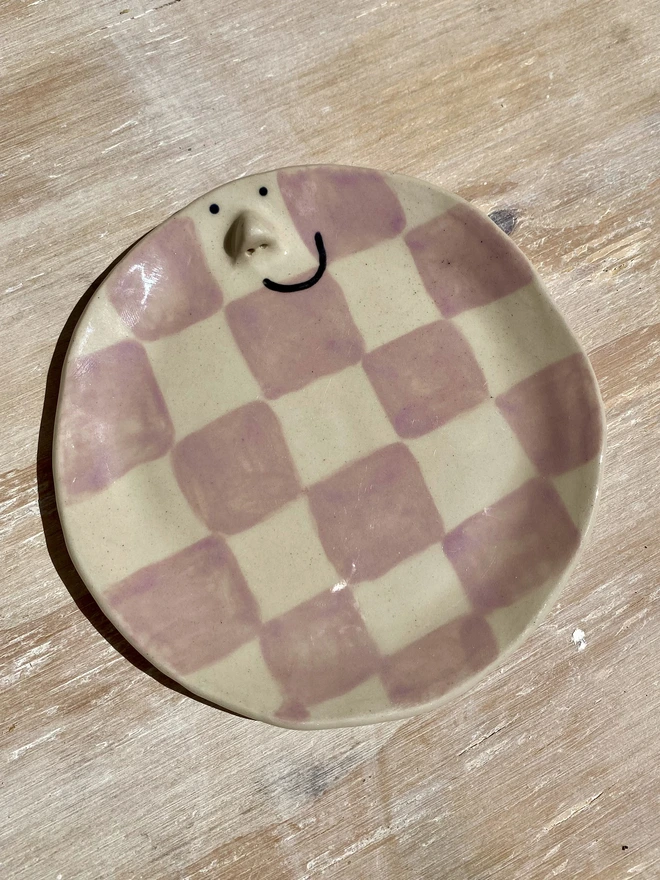 violet ceramic side plate - angle