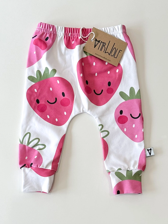 strawberry print kids baby clothes legging t-shirt