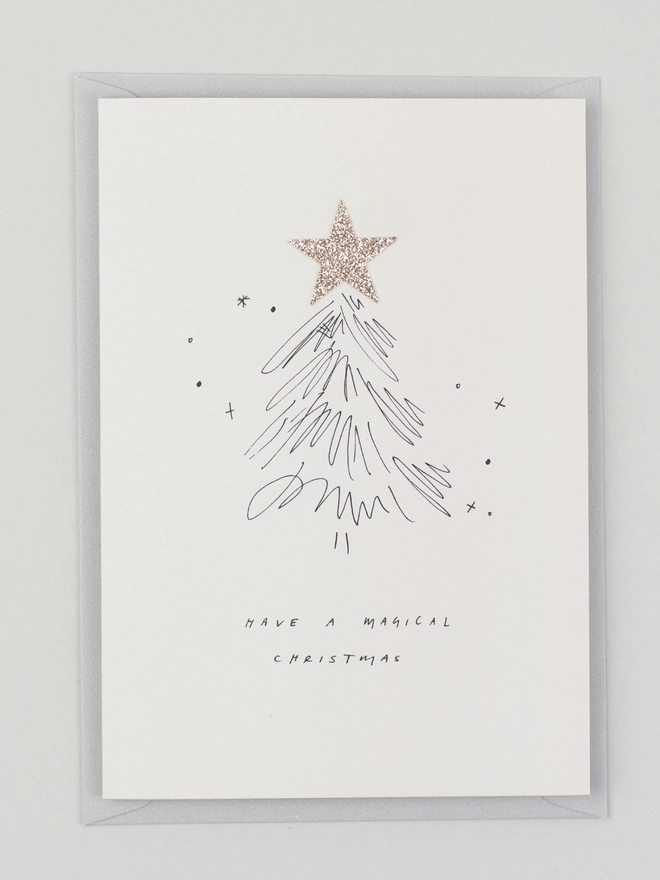 Have A Magical Christmas Handfinished Tree Greeting Card