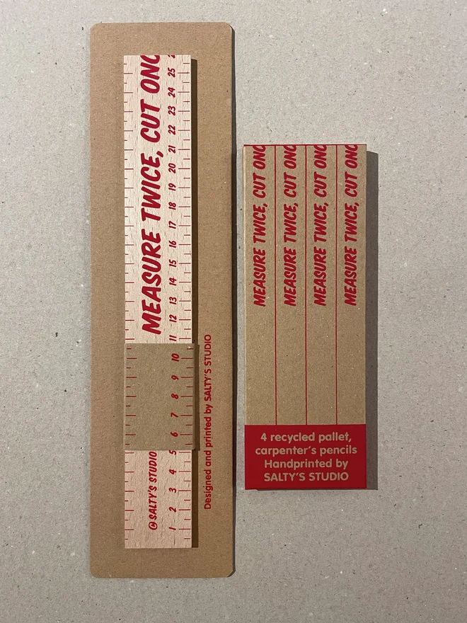 Measure Twice, Cut Once Ruler & Pencils Bundle