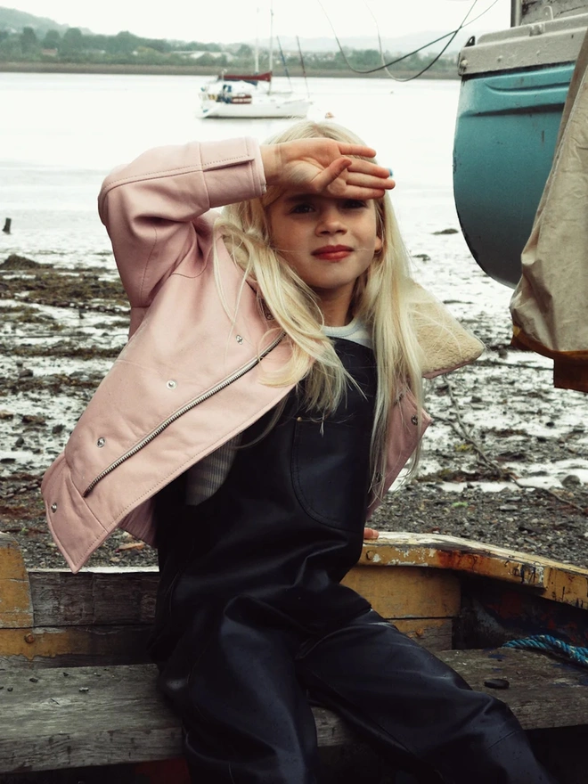 'Hold Ya Horses' Soft Pink Leather Jacket 