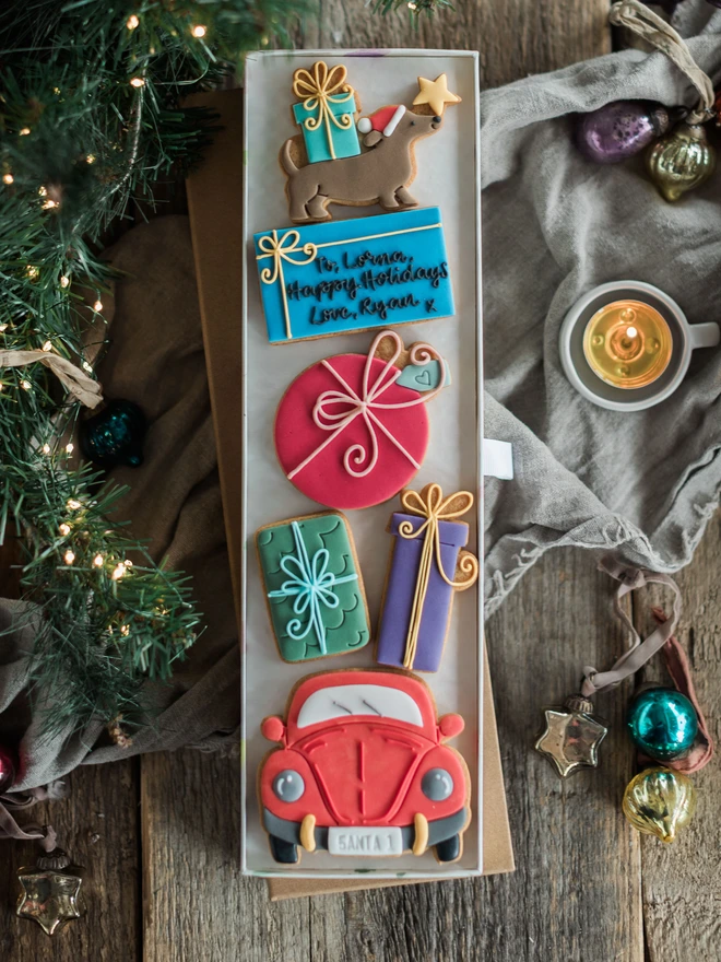 Driving Home For Christmas Personalised Biscuit Gift