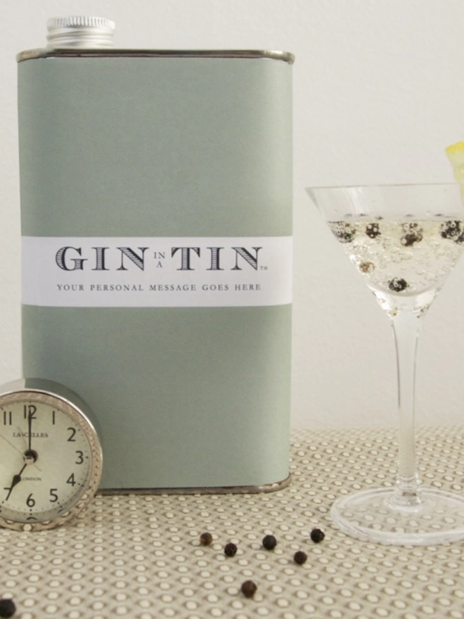 A Personalised Green Tin of Gin