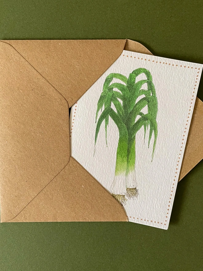 Leek card and envelope