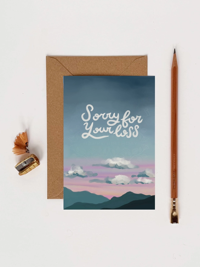 'Sorry for Your Loss' Card with envelope