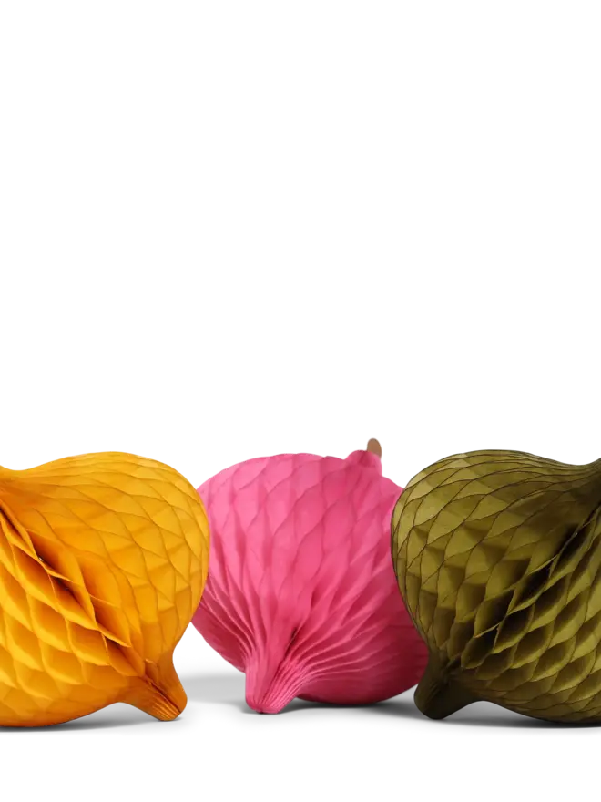 Honeycomb Onion Festive (Set Of 3 12cm)