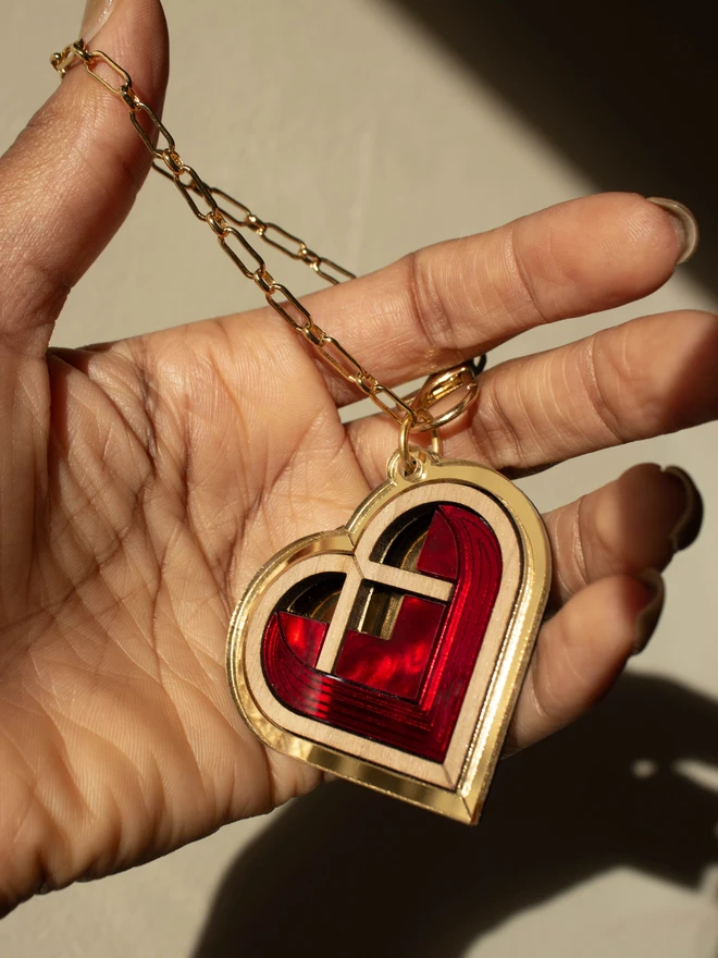 red heart bag charm